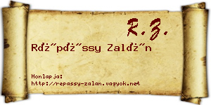 Répássy Zalán névjegykártya